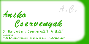 aniko cservenyak business card
